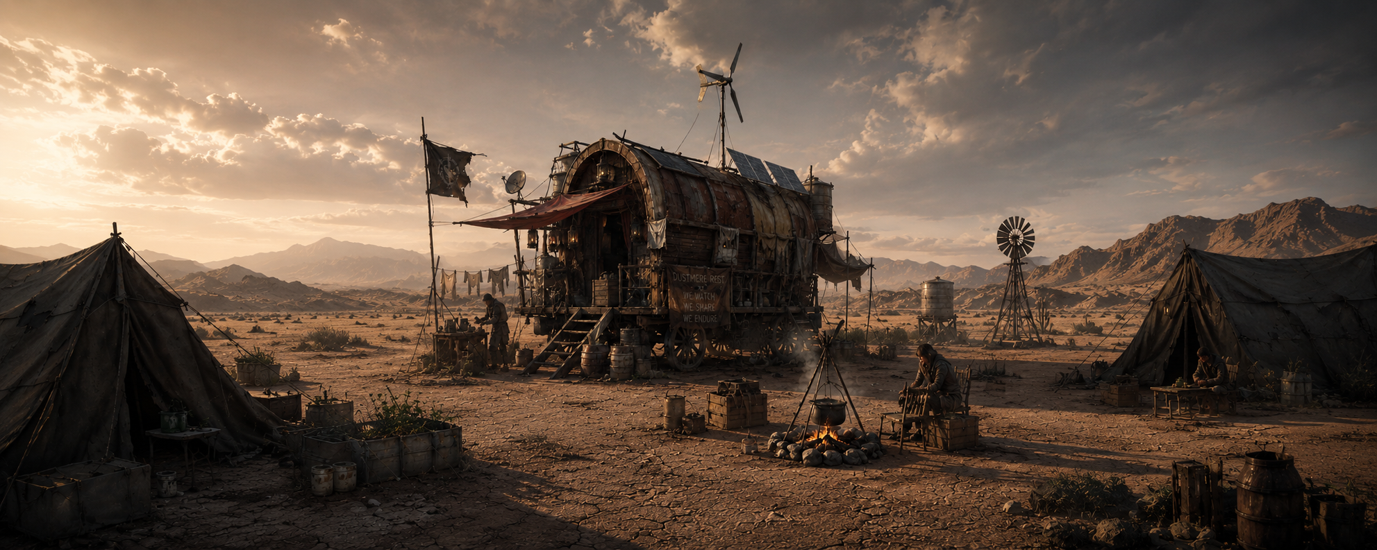 Dustmere Rest settlement in the Renegades Vault wasteland